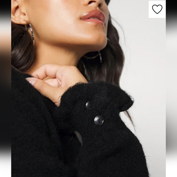 Selected Femme Curve Knit Cardigan 'Juma' Black Size Large (Wool & Alpaca) - Picture 4 of 16